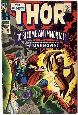 Buy Thor #136 (1966) 1st Lady Sif Silver Age Jack Kirby Lurking Unknown Marvel FN- • 15.98£