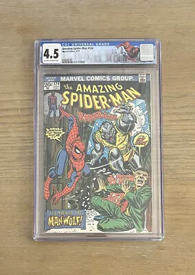 Buy Amazing Spider-Man #124 CGC VG+ 4.5 1st Appearance Man-Wolf Custom Label • 75.20£