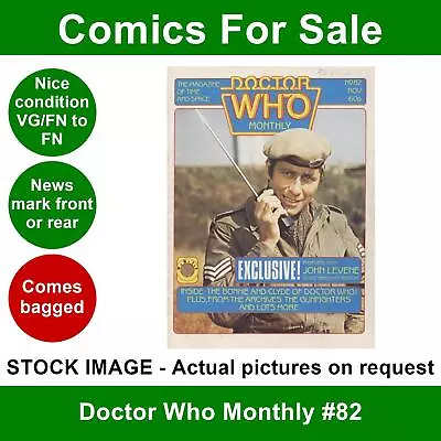 Buy Doctor Who Monthly #82 Comic VG/FN 01 November 1983 Marvel UK - Star Wars Toys • 3.49£