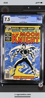 Buy Marvel Spotlight #28 CGC 7.5 White Pages 1st Solo Moon Knight Story Fresh Slab! • 112.49£