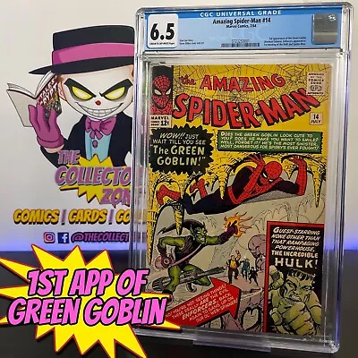 Buy Amazing Spider-Man #14 CGC 6.5 1st Appearance Of The Green Goblin 1964 • 4,344.56£