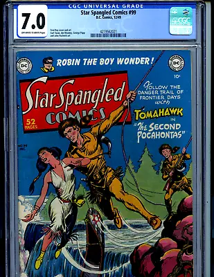 Buy Star Spangled Comics #99 CGC 7.0 1949 DC Comics Robin Tomahawk Amricons K1 • 515.44£