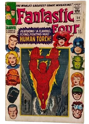 Buy FANTASTIC FOUR # 54. Sept 1966. GD. 1st App. THE INHUMANS. SILVER AGE • 49.99£