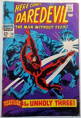 Buy DAREDEVIL 39 MARVEL SILVER AGE 1968 The Super-Powered Unholy Three • 34.99£