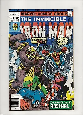 Buy The Invincible Iron Man #114 (1978) 1st App Arsenal High Grade NM 9.4 • 15.09£