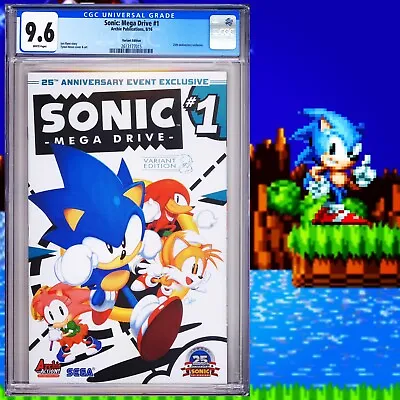 Buy CGC 9.6 Sonic Mega Drive #1 25th Anniversary Variant 2016 White Pages • 597.49£