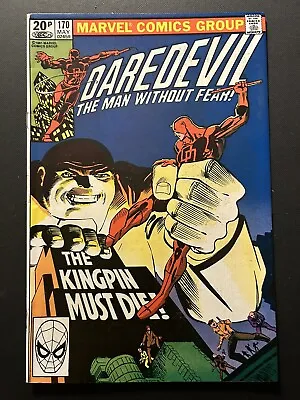 Buy Marvel Comics Daredevil #170 1981 By Frank Miller First Kingpin In Title NM- • 35£