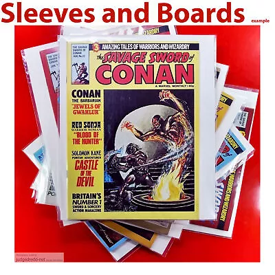Buy Marvel UK Savage Sword Of Conan Comic Bags ONLY / Sleeves Size2  New X 50 . • 18.99£