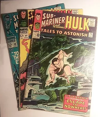 Buy TALES TO ASTONISH #71 FN, #89 VF-, #98 VF LOT OF 3 WH/OW Pgs HULK! SUBBY! NICE!! • 95.94£