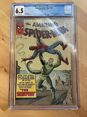 Buy Amazing Spider-Man 20 CGC 6.5 Off-White Pages 1st App Scorpion Marvel 1/65 • 1,184.84£