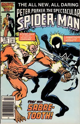 Buy Spectacular Spider-Man, The #116 (Newsstand) FN; Marvel | Sabretooth - We Combin • 12.78£