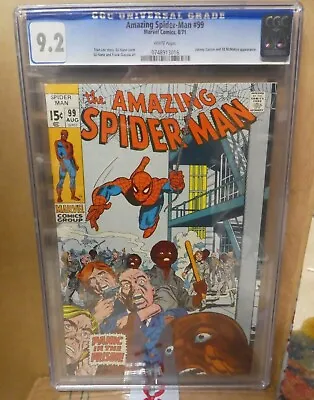 Buy Marvel Comics Amazing Spiderman 99 CGC 9.2 Avengers 1971 White Pages • 339.99£