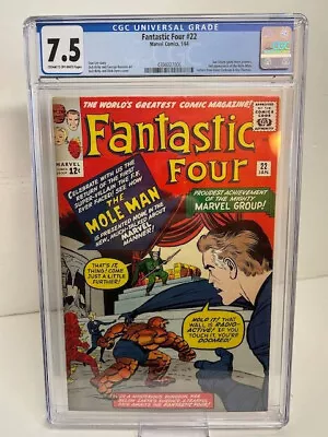 Buy Fantastic Four #22 CGC 7.5, Silver Age Marvel, Stan Lee & Jack Kirby (1964) • 299.82£