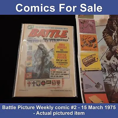 Buy Battle Picture Weekly War Comic No. 2 - 15 March 1975 + FREE Poster (LOT#9457) • 114.99£