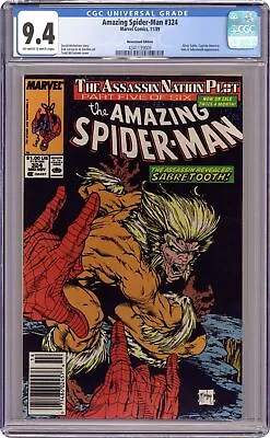 Buy Amazing Spider-Man #324 CGC 9.4 Newsstand 1989 4341139009 • 60.76£