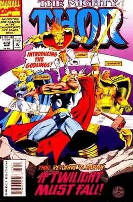 Buy Thor (1962) # 472 (8.0-VF) 1st Appearance The Godlings 1994 • 4.50£