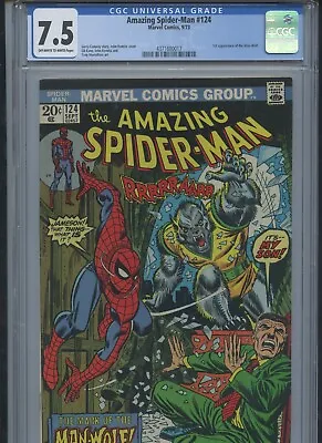 Buy Amazing Spider-Man #124 1973 CGC 7.5 (1st App Of Man-Wolf) • 142.52£