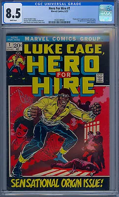 Buy Hero For Hire #1 Cgc 8.5 1st Luke Cage White Pages • 633.95£