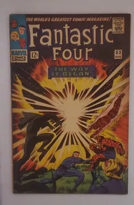 Buy Fantastic Four #53 VG+/FN- Origin 2nd Black Panther 1st Klaw Marvel 1966 Comics • 60.05£