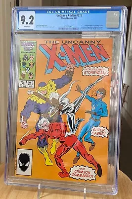 Buy Uncanny X-Men #215 CGC 9.2 1st Appear Stonewall Crimson Commando White Pages • 31.66£