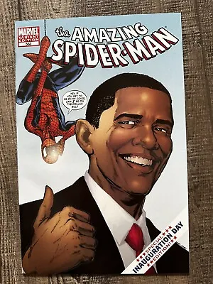 Buy Amazing Spider-Man #583 Phil Jimenez/Obama Inauguration Variant NM 1st Print • 79.06£