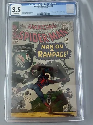 Buy AMAZING SPIDER-MAN #32 CGC 3.5 2nd CURT CONNERS DR OCTOPUS Stan Lee Steve Ditko • 86.72£