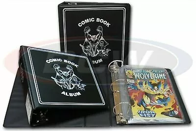 Buy BCW 3  Comic Book Black Collector's Album 3 Ring Binder W 12 Pocket Pages • 26.63£