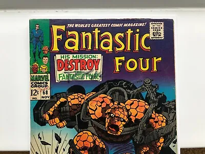 Buy Fantastic Four 68 (1967) Mad Thinker App. Jack Kirby Art, Cents • 13.99£