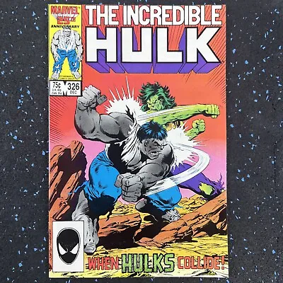 Buy Incredible Hulk #326 (Rick Jones As Green Hulk Vs Grey Hulk 1986) NM 9.4 • 8.79£