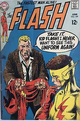 Buy The Flash #189 June 1969 Kid Flash App “The Death Touch Of The Blue Ghost” • 14.99£