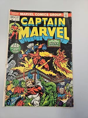 Buy Captain Marvel #27 - 3rd Thanos! 1st Starfox! 2nd Drax (Marvel 1973) • 19.85£
