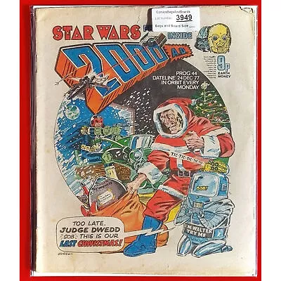Buy 2000AD Prog 44 1st Christmas Issue Star Wars Feature 24 12 77 UK 1977 (set 3949 • 16.99£