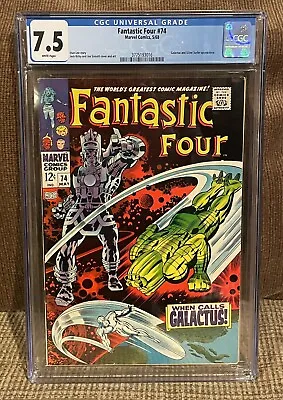 Buy Fantastic Four #74 1968 CGC 7.5 White Pages Silver Surfer Appearance Jack Kirby • 118.54£