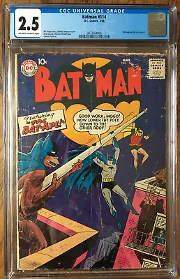 Buy Batman #114 (1958) CGC 2.5 -- O/w To White Pages; Full Page Ad For Lois Lane #1 • 113.84£
