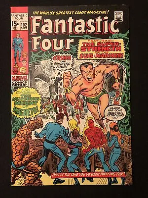 Buy Fantastic Four 102 8.5+ 9.0 Marvel 1970 Submariner Magneto Mylite 2 Double B Df • 70.98£