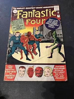 Buy Fantastic Four #11 - 1st App Impossible Man - 1963 - Bck Issue • 350£