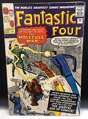 Buy Fantastic Four #20 Comic Marvel Comics 1st App Molecule Man Silver Age 1963 4.5 • 209.96£