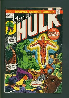 Buy Incredible Hulk #178 (1974) Rebirth Of Adam Warlock, Hulk Vs. Man-Beast, KEY! • 7.92£