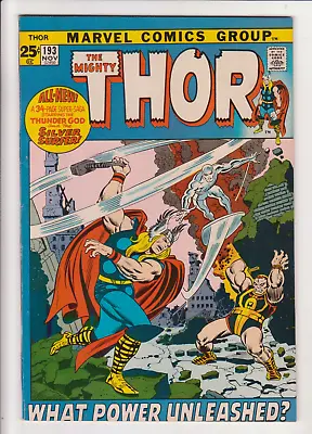 Buy The Mighty Thor #193, Marvel Comics 1971 FN/VF 7.0 Last Stan Lee Issue. • 60.82£