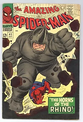 Buy Amazing Spider-Man 41 (VG) John Romita! 1st APP. RHINO! 1966 Marvel Comics Y514 • 237.17£