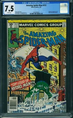 Buy Amazing Spider-Man #212 CGC 7.5 Origin & 1st Appearance Hydro-Man 1/1981 • 59.37£