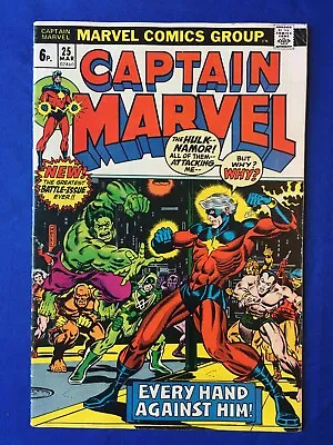 Buy Captain Marvel #25 FN (6.0) MARVEL (Vol 1, 1973) 1st Jim Starlin Art (3) • 28£