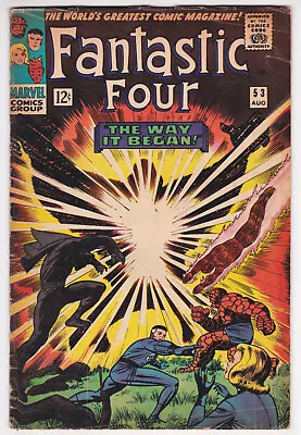Buy Fantastic Four #53 Very Good Minus 3.5 Second Appearance Of Black Panther 1966 • 41.62£