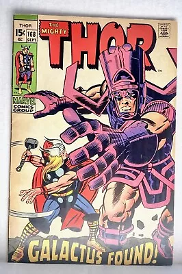 Buy Thor #168 (1969) Origin Galactus, 1st Thermal Man, Silver Age, Very Nice  • 69.65£