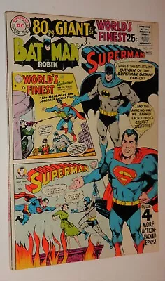 Buy World's Finest  Batman Superman  179 80 Page Giant  Vf Adams Cover 1968 High Gra • 35.59£