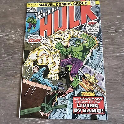 Buy The Incredible Hulk #183 High G Zzzax The Living Dynamo 1975 Marvel Comics • 11.82£