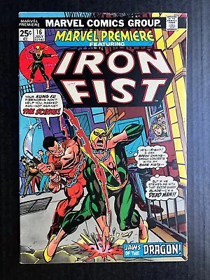 Buy MARVEL PREMIERE #16  IRON FIST July 1974 Marvel 2nd Appearance Origin Key Issue • 51.64£
