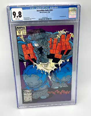 Buy Incredible Hulk 345 CGC 9.8 White Pages 1988 Todd McFarlane Cover • 573.89£