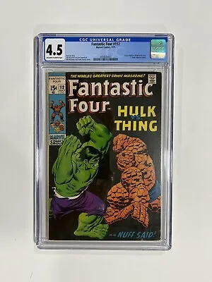 Buy Fantastic Four 112 Cgc 4.5 Ow/w Pages Marvel 1971 • 138.35£