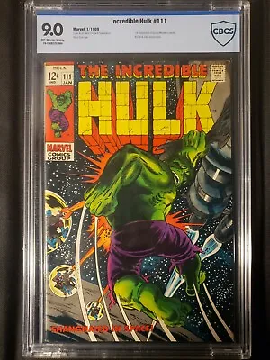 Buy Incredible Hulk #111 (1969) 9.0 CBCS, 1st Appearance Of Galaxy Master In Cameo!! • 217.42£